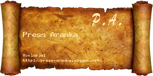 Press Aranka névjegykártya